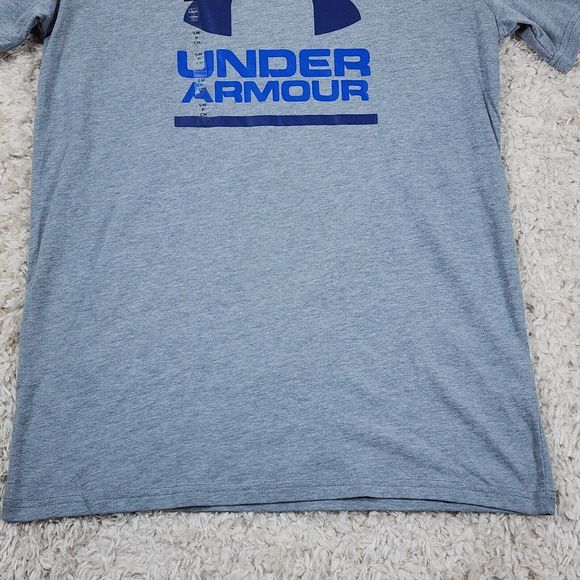 Under Armour Tshirt Mens Small Grey Foundation Logo Graphic Tee Active Gym Top - Picture 4 of 9